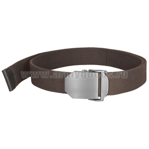 Ремень брючный тесьма (ширина 37 мм) с мет. пряжкой темно-коричневый