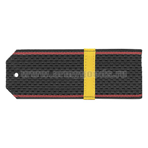Погоны черн. красный кант с нашитым желт.шелковым галуном (ефрейтор) на пластике