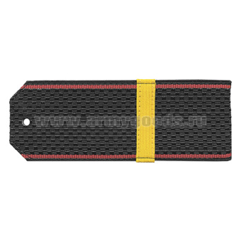Погоны черн. красный кант с нашитым желт.шелковым галуном (ефрейтор) на пластике