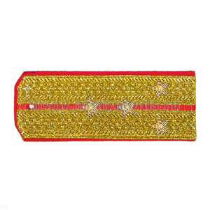 Погоны парадные золотые (металлиз.) с 1 красн. просв., вышит. канителью (капитан)