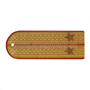 Погоны парадные золотые (металлиз.) с 1 оранж. просв. МЧС, вышит. канителью (лейтенант)