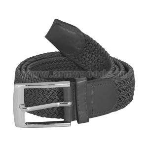 Ремень брючный плетеная резинка (ширина 34 мм) с одношпеньковой пряжкой черный