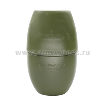 Фляга пластиковая оливковая Великобритании (1 л) с чашкой с металлическими ручками