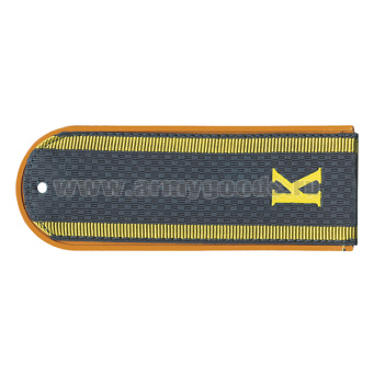 Погоны серо-син. (оранж. кант) курсант. «К» (МЧС кит.) на пластике