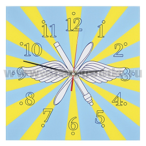 Часы настенные стеклянные ВВС (28x28 см)