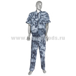 Костюм лет. Р-1 (кор.рук.) на молнии "синий мох" (рубаш.ткань) р-ры с 62