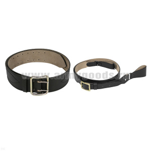 Портупея офиц. кожаная черная (офиц. ремень и плечевой ремешок)