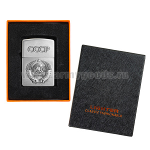 Зажигалка газовая кремниевая (в подарочной коробке) СССР (герб)